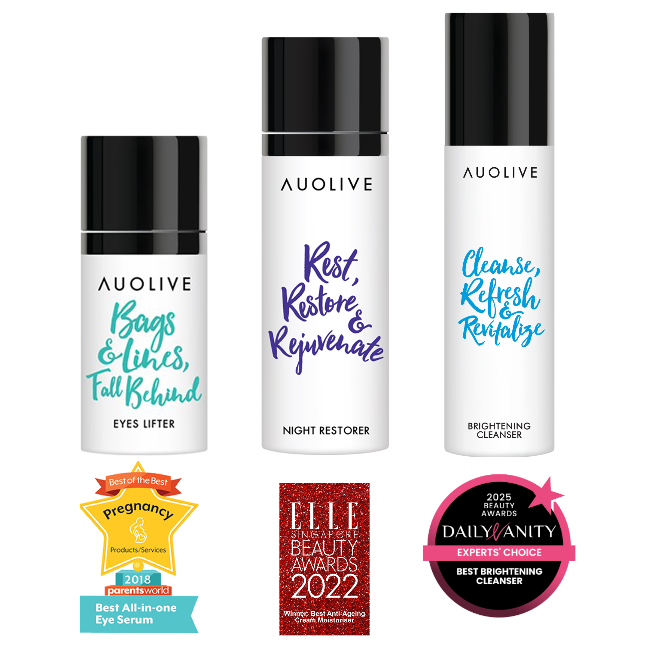 Luminous Essentials Bundle Set (Eyes Lifter, Night Restorer & Brightening Cleanser)